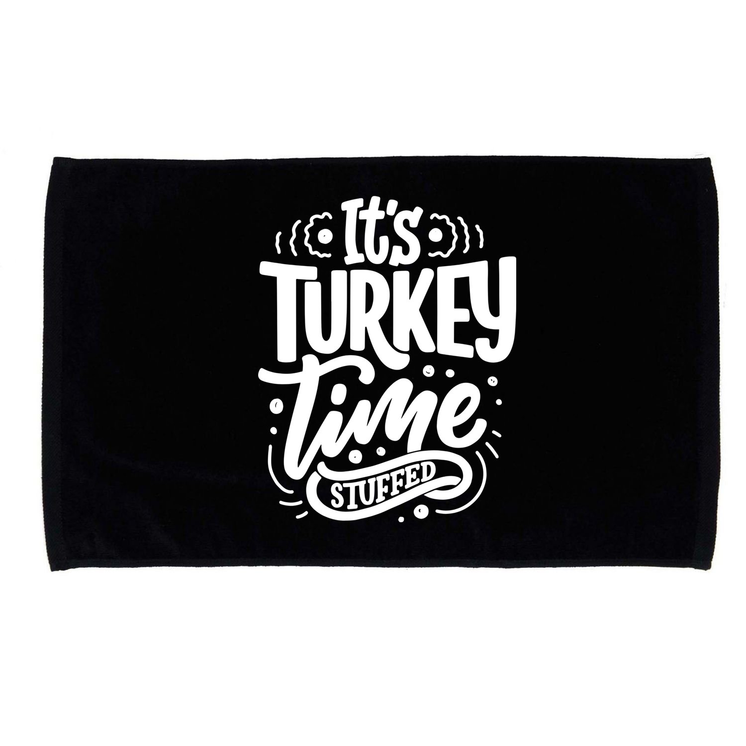 It's Turkey Time Stuffed Thanksgiving Microfiber Hand Towel