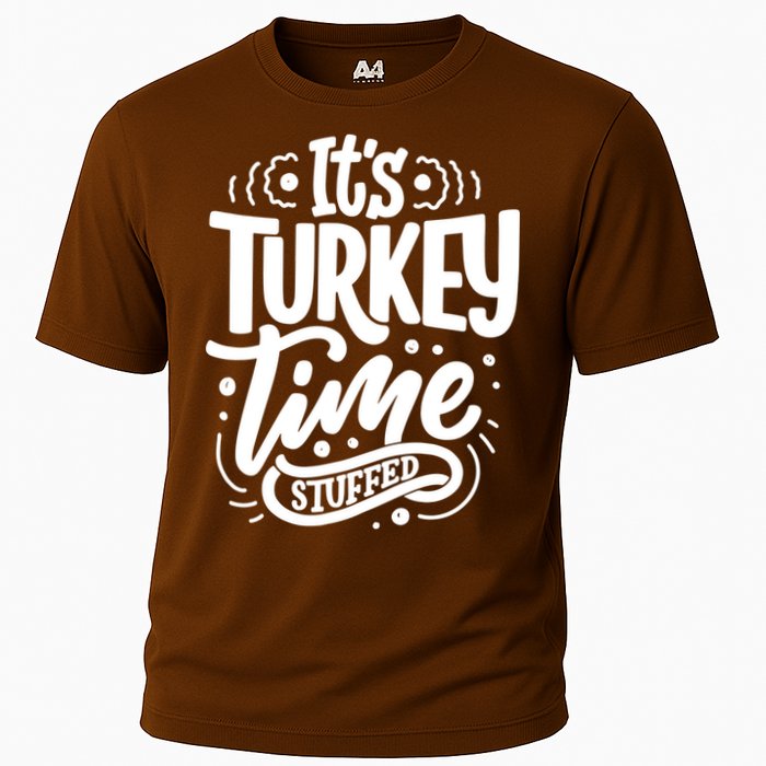 It's Turkey Time Stuffed Thanksgiving Cooling Performance Crew T-Shirt