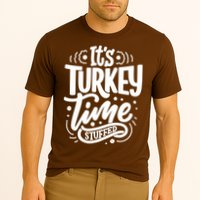 It's Turkey Time Stuffed Thanksgiving Cooling Performance Crew T-Shirt