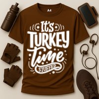 It's Turkey Time Stuffed Thanksgiving Cooling Performance Crew T-Shirt