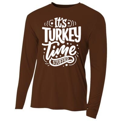 It's Turkey Time Stuffed Thanksgiving Cooling Performance Long Sleeve Crew