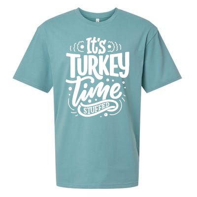 It's Turkey Time Stuffed Thanksgiving Sueded Cloud Jersey T-Shirt