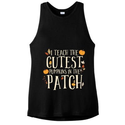 I Teach The Cutest Pumpkins In The Patch Teacher Fall Season Ladies PosiCharge Tri-Blend Wicking Tank