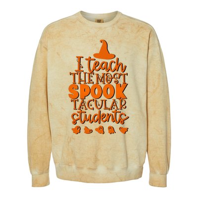 I Teach The Most Spook Tacular Students Halloween Teacher Colorblast Crewneck Sweatshirt