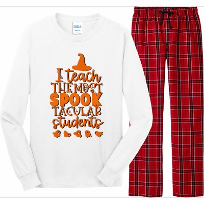 I Teach The Most Spook Tacular Students Halloween Teacher Long Sleeve Pajama Set