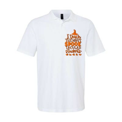 I Teach The Most Spook Tacular Students Halloween Teacher Softstyle Adult Sport Polo