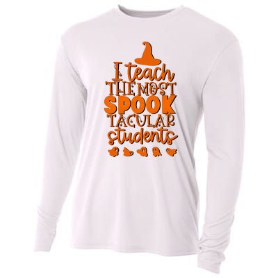 I Teach The Most Spook Tacular Students Halloween Teacher Cooling Performance Long Sleeve Crew