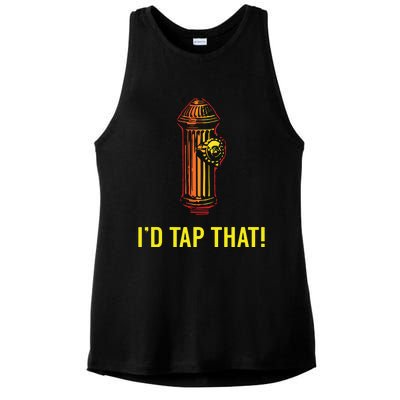 Id Tap That Funny Firefighter Gifts Ladies PosiCharge Tri-Blend Wicking Tank