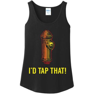 Id Tap That Funny Firefighter Gifts Ladies Essential Tank