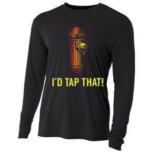 Id Tap That Funny Firefighter Gifts Cooling Performance Long Sleeve Crew