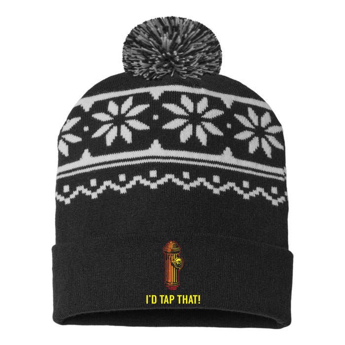 Id Tap That Funny Firefighter Gifts USA-Made Snowflake Beanie