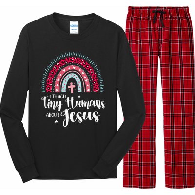 I Teach Tiny Humans About Jesus Teacher Appreciation Bible Long Sleeve Pajama Set