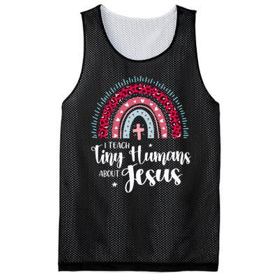 I Teach Tiny Humans About Jesus Teacher Appreciation Bible Mesh Reversible Basketball Jersey Tank