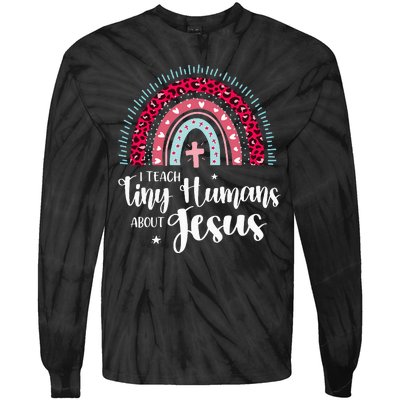 I Teach Tiny Humans About Jesus Teacher Appreciation Bible Tie-Dye Long Sleeve Shirt