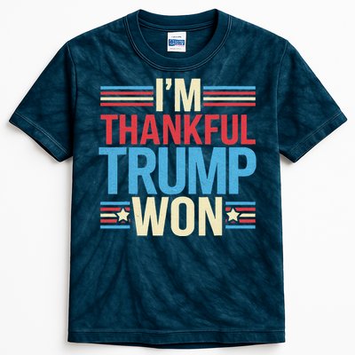 IM Thankful Trump Won Potus Thanks Giving Kids Tie-Dye T-Shirt