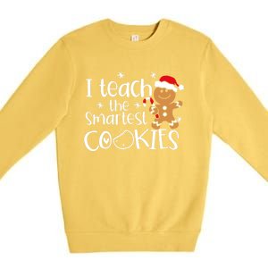 I Teach The Smartest Cookies Christmas Gingerbread Santa Hat Cute Gift Premium Crewneck Sweatshirt