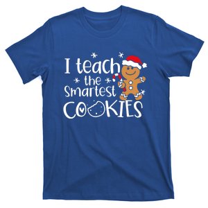 I Teach The Smartest Cookies Christmas Gingerbread Santa Hat Cute Gift T-Shirt