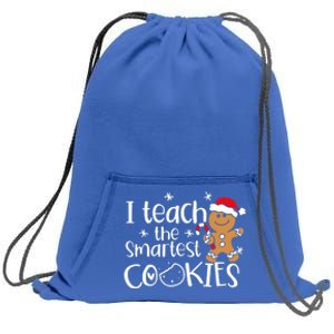 I Teach The Smartest Cookies Christmas Gingerbread Santa Hat Cute Gift Sweatshirt Cinch Pack Bag