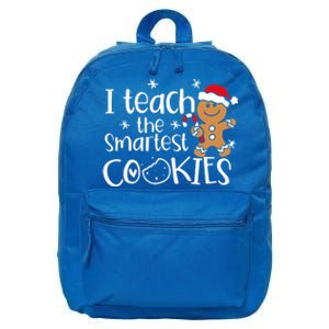 I Teach The Smartest Cookies Christmas Gingerbread Santa Hat Cute Gift 16 in Basic Backpack