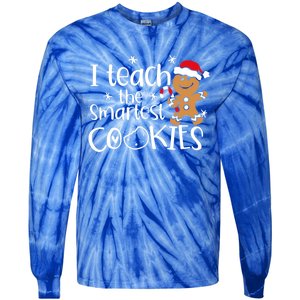 I Teach The Smartest Cookies Christmas Gingerbread Santa Hat Cute Gift Tie-Dye Long Sleeve Shirt