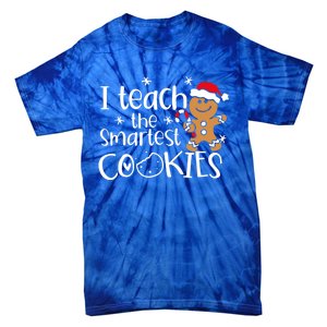 I Teach The Smartest Cookies Christmas Gingerbread Santa Hat Cute Gift Tie-Dye T-Shirt