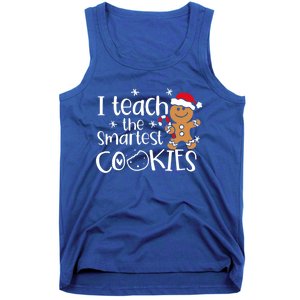 I Teach The Smartest Cookies Christmas Gingerbread Santa Hat Cute Gift Tank Top