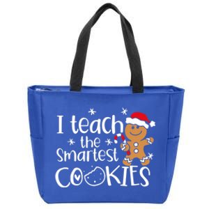 I Teach The Smartest Cookies Christmas Gingerbread Santa Hat Cute Gift Zip Tote Bag