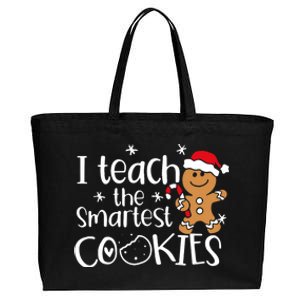 I Teach The Smartest Cookies Christmas Gingerbread Santa Hat Cute Gift Cotton Canvas Jumbo Tote