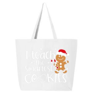 I Teach The Smartest Cookies Christmas Gingerbread Santa Hat Cute Gift 25L Jumbo Tote