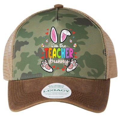 Im The Teacher Bunny Easter Egg T-Rex Spring Legacy Tie Dye Trucker Hat