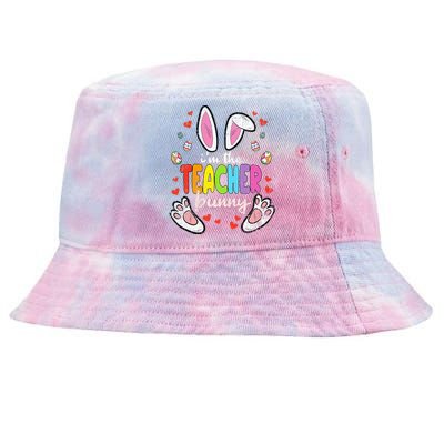 Im The Teacher Bunny Easter Egg T-Rex Spring Tie-Dyed Bucket Hat