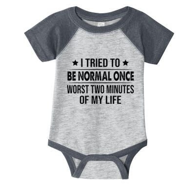 I Tried To Be Normal Once Worst Two Minutes Of My Life Infant Baby Jersey Bodysuit