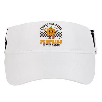 I Teach The Cutest Pumpkins In The Patch Groovy Teacher Fall Adult Drive Performance Visor