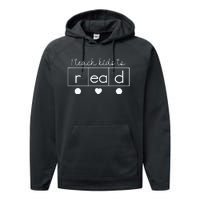 I teach to read Science of Reading Funny Performance Fleece Hoodie