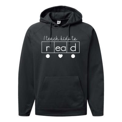 I teach to read Science of Reading Funny Performance Fleece Hoodie