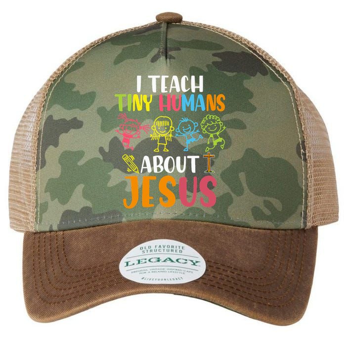 I Teach Tiny Humans About Jesus Design Teacher Legacy Tie Dye Trucker Hat