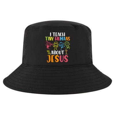I Teach Tiny Humans About Jesus Design Teacher Cool Comfort Performance Bucket Hat