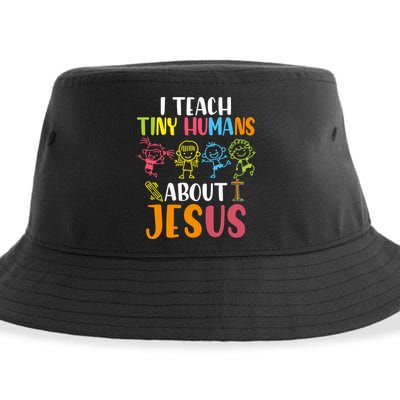 I Teach Tiny Humans About Jesus Design Teacher Sustainable Bucket Hat
