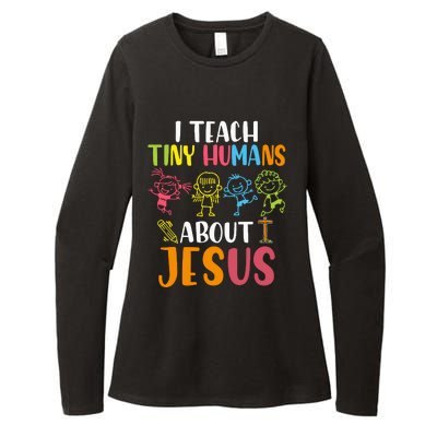 I Teach Tiny Humans About Jesus Design Teacher Womens CVC Long Sleeve Shirt