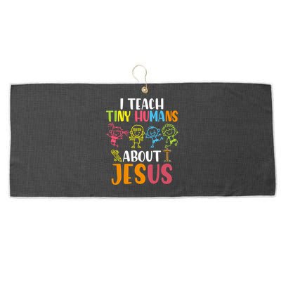 I Teach Tiny Humans About Jesus Design Teacher Large Microfiber Waffle Golf Towel