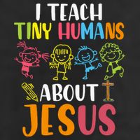 I Teach Tiny Humans About Jesus Design Teacher Golf Towel