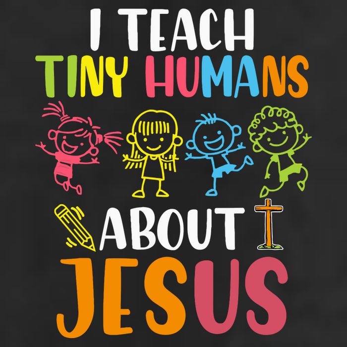 I Teach Tiny Humans About Jesus Design Teacher Golf Towel