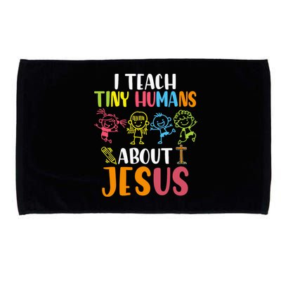 I Teach Tiny Humans About Jesus Design Teacher Microfiber Hand Towel