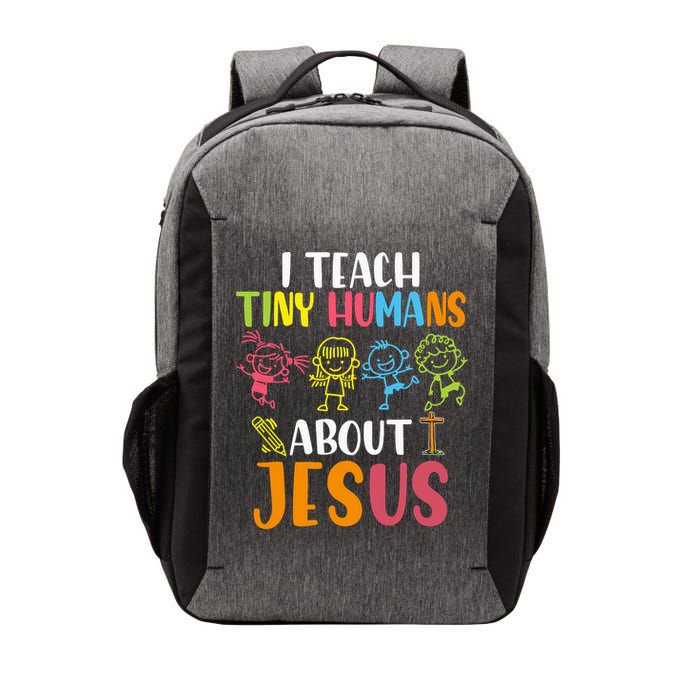I Teach Tiny Humans About Jesus Design Teacher Vector Backpack