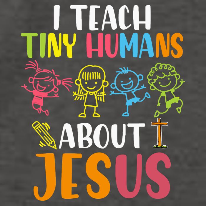 I Teach Tiny Humans About Jesus Design Teacher Vector Backpack