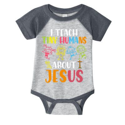 I Teach Tiny Humans About Jesus Design Teacher Infant Baby Jersey Bodysuit