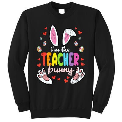 Im The Teacher Bunny Easter Egg Hunting T-Rex Spring Sweatshirt