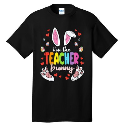 Im The Teacher Bunny Easter Egg Hunting T-Rex Spring Tall T-Shirt