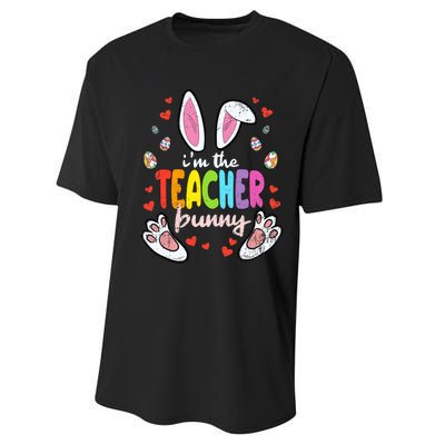 Im The Teacher Bunny Easter Egg Hunting T-Rex Spring Performance Sprint T-Shirt