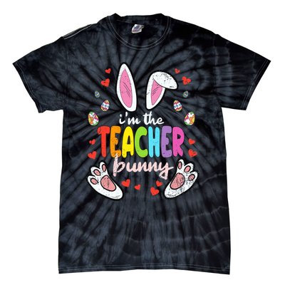 Im The Teacher Bunny Easter Egg Hunting T-Rex Spring Tie-Dye T-Shirt